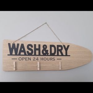 Laundry Room Wash & Dry Open 24 Hours Ironing Board Wall Signs